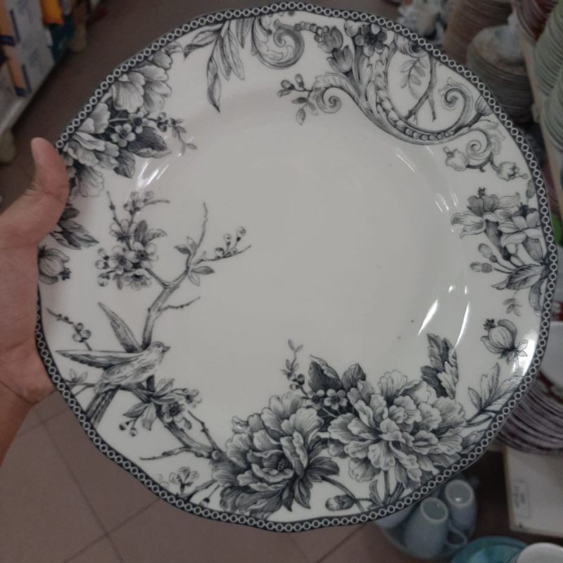 ADELAIDE DINNER PLATE PIRING KERAMIK SANGO MOTIF CANTIK VINTAGE JADUL PAJANGAN HIASAN DINDING DEKOR
