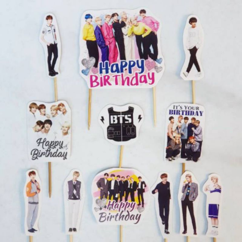 [READY] CAKE TOPPER TERMURAH CAKE TOPPER BT21 BIRTHDAY PARTY CAKE TOPPER BTS ARMY TERMURAH | BTS | P