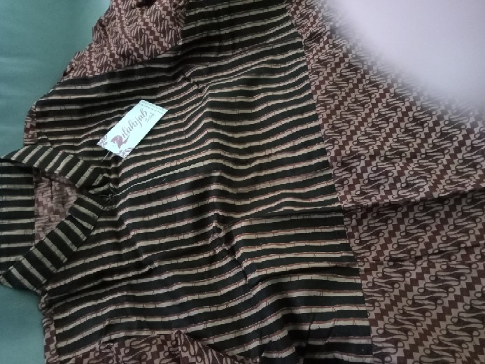 Gamis Batik Modern Murah Katun Halus Kombinasi Truntum, Ori Batik Aksara Pekalongan Big Size Jumbo