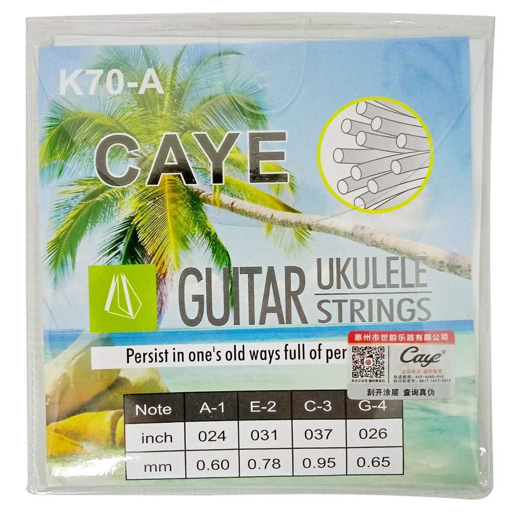 Caye K70-A Ukulele Strings Tuning GCEA Senar Orphee Nylon Ukulele