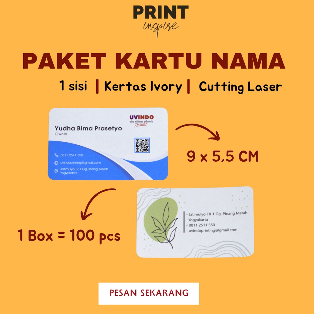 

Kartu Nama IVORY 310 gsm (FREE BOX)
