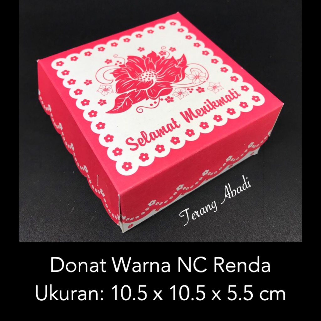 Dus Donat Warna Non Coat 10.5x10.5x5.5 cm/ Dos Hajatan/ Kotak Snack Roti Kue/ Dus acara/ Box Snack/ Kardus Donat Syukuran