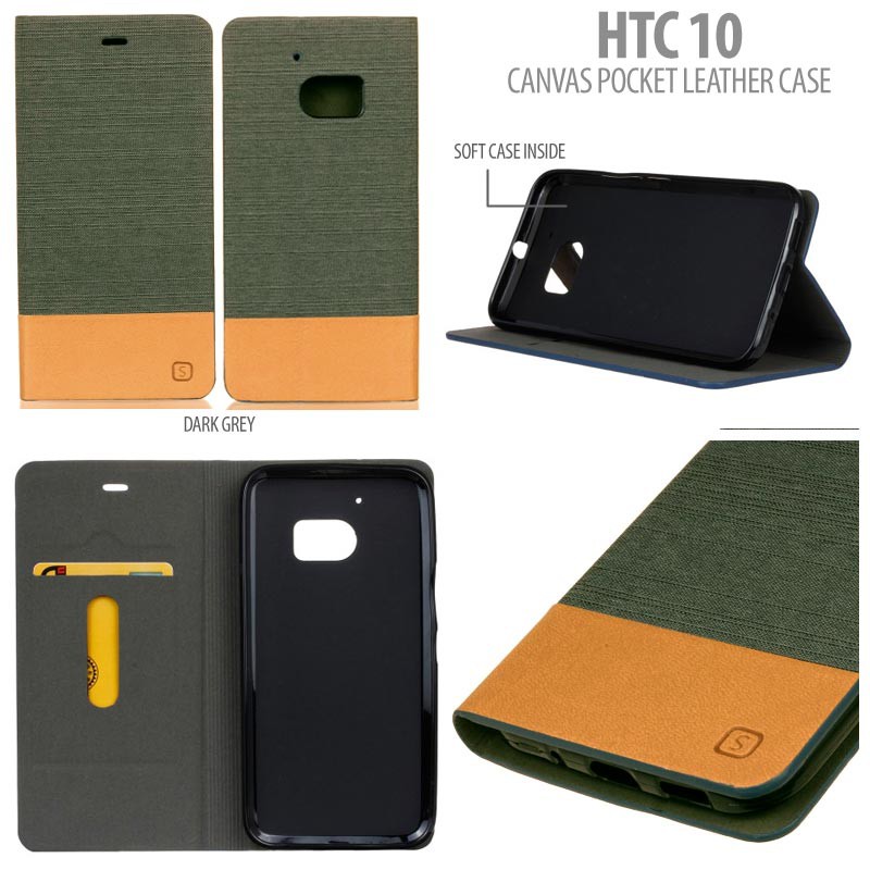 HTC 10 - Canvas Pocket Leather Case