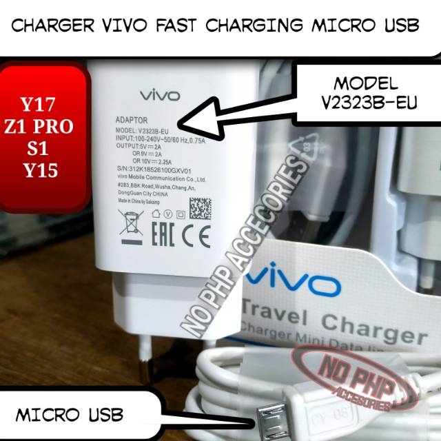 CHARGER VIVO FAST CHARGING Y17 Y15 Z1 PRO S1 ORIGINAL MICRO USB