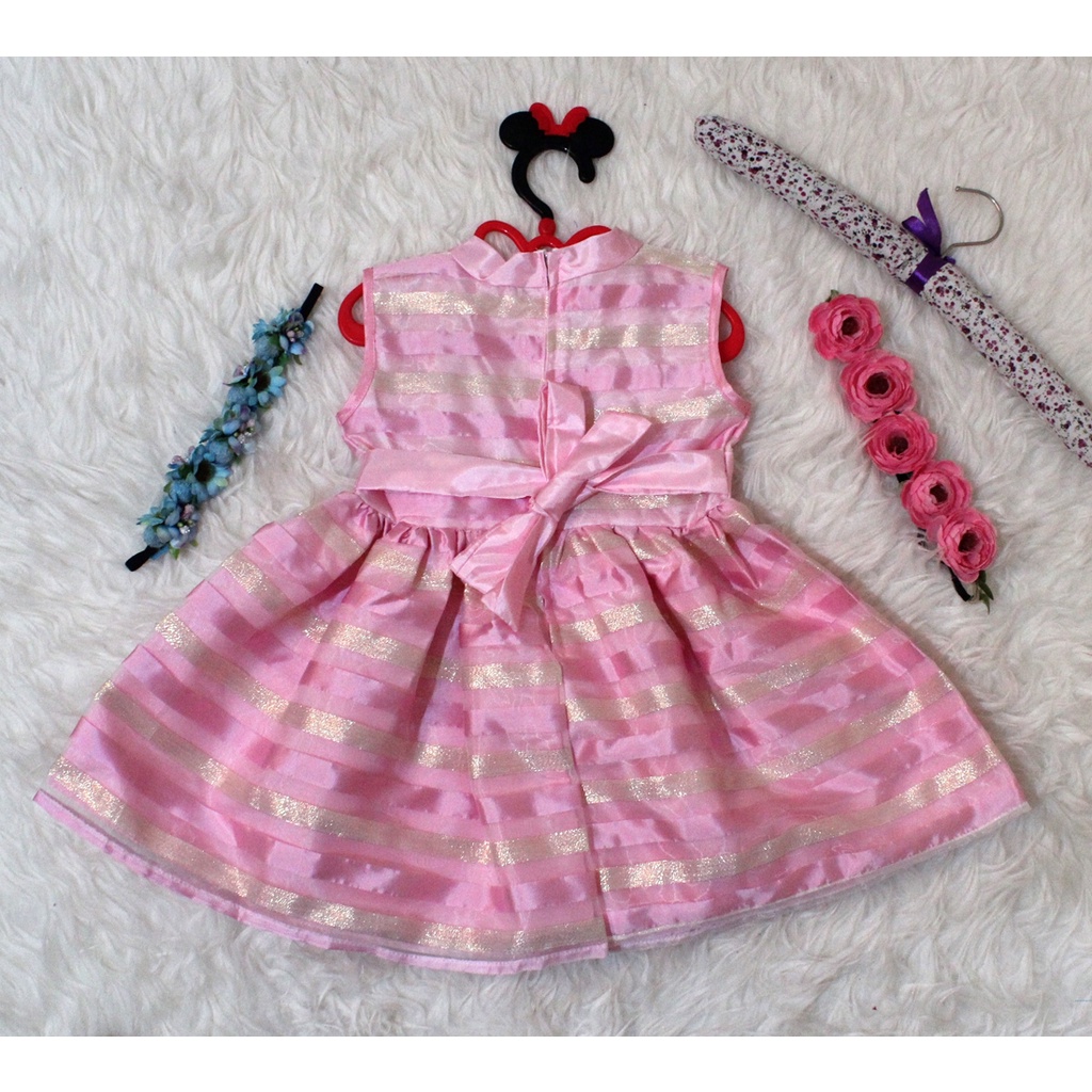 Dress Kids Lopez/Dress Bayi 1-3tahun Tanpa Lengan / Baju Anak Bayi Murah / Dress Anak Perempuan Motif Saten Realpict