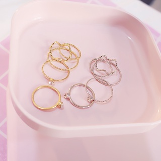 Image of thu nhỏ COD Cincin Set style korea cincin titanium wanita Jari Aneka Bentuk Warna Silver #7