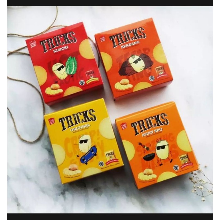 

Tricks Snack Kentang | Baked Potato Chips | Kimchi | Original | Rendang | BBQ | Bulbogi