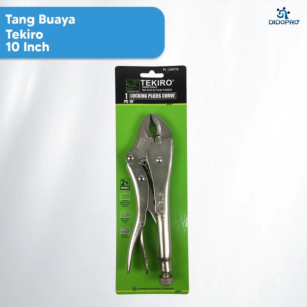 TEKIRO Tang Buaya Bengkok 10inch Locking Grip Pliers Curved ORIGINAL