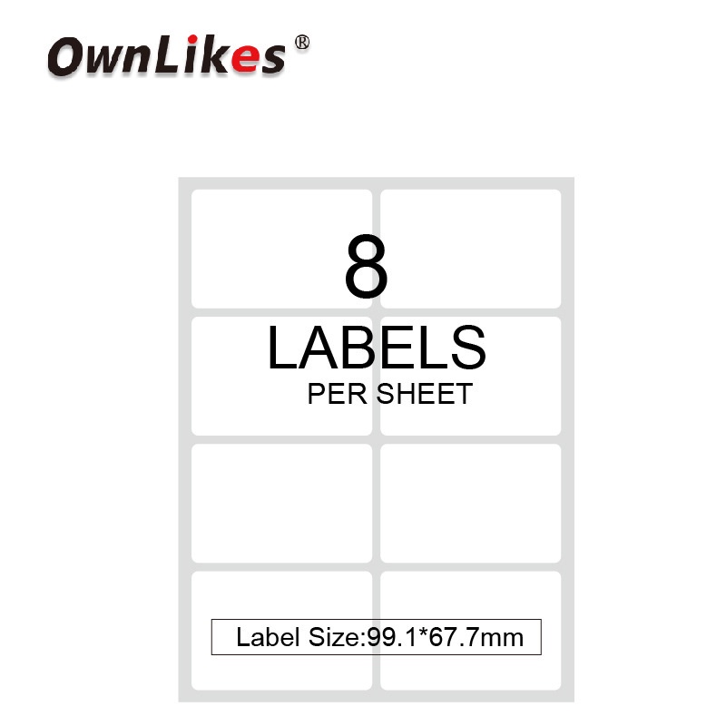 10 Pcs Stiker Label Kertas Kosong Ukuran a4 Multi Grid