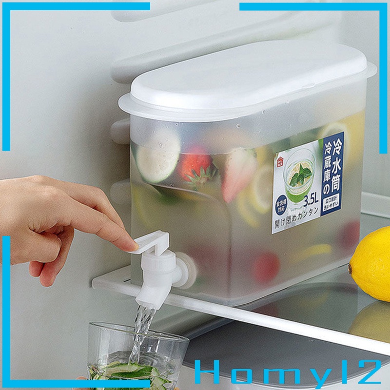 [HOMYL2] Fridge Water Jug Cold Lemon Juice Pitcher Beverage Drink With Faucet Kitchen