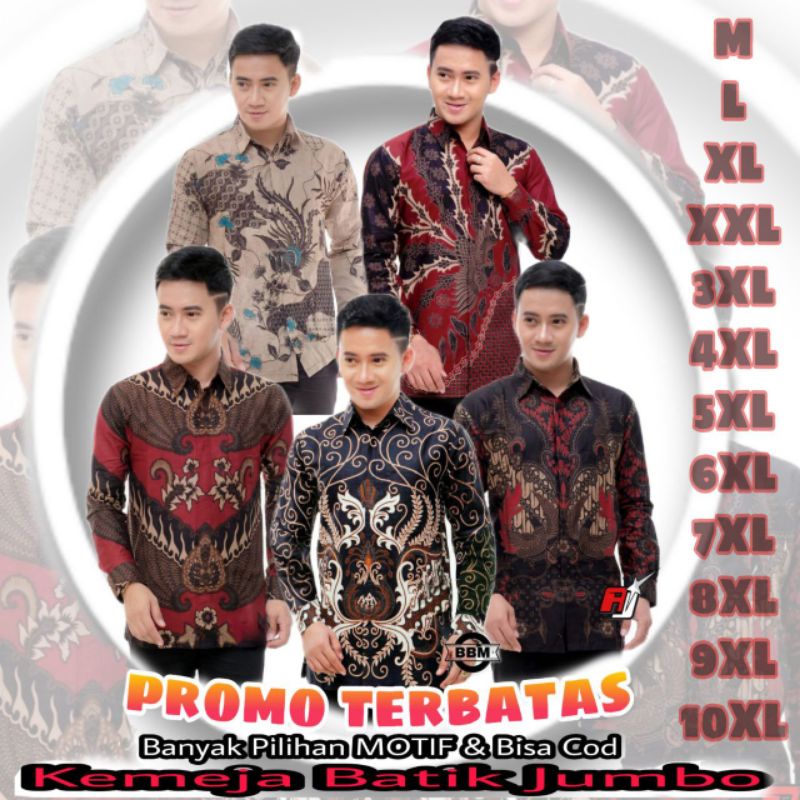 KEMEJA BATIK PRIA LENGAN PANJANG BIG SIZE JUMBO ARMI