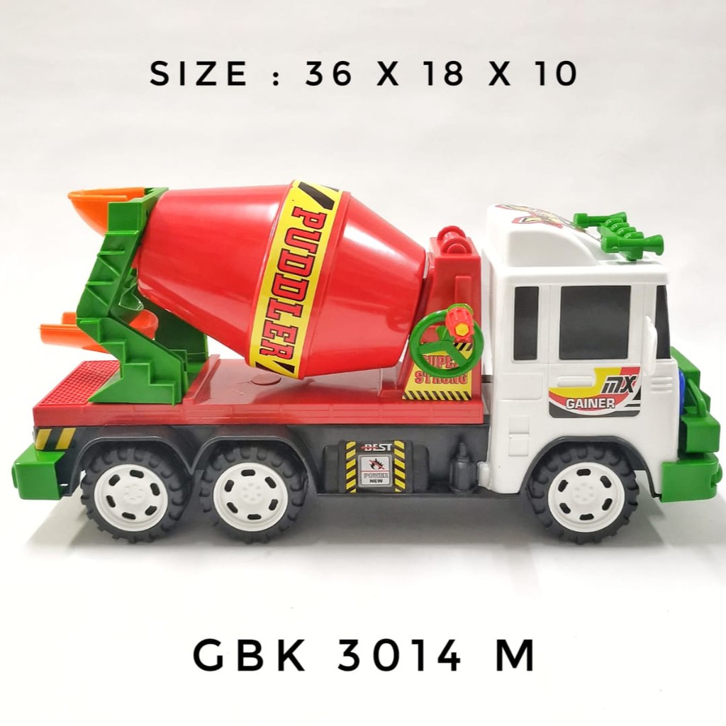 Mainan Anak Mobil Konstruksi Molen GBK 3014 M / Mixer Truck Friction