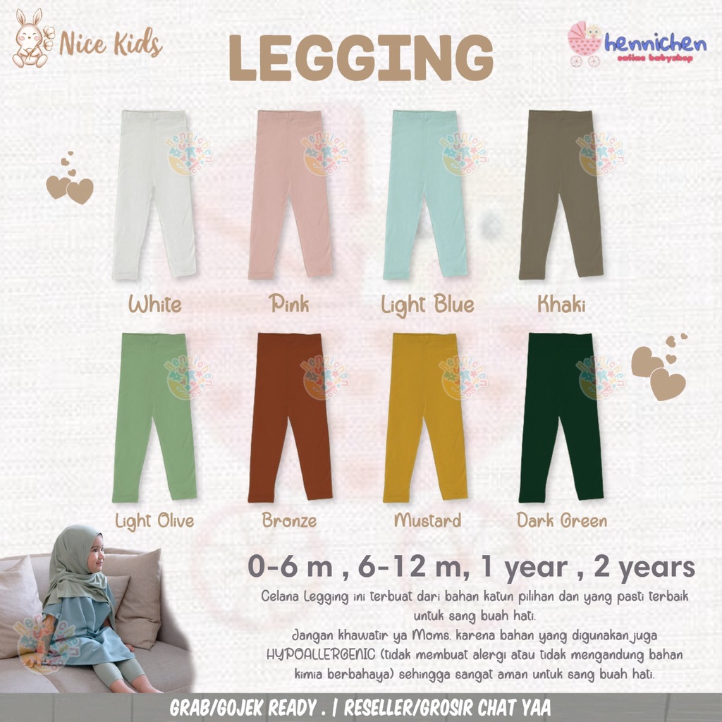 NICE KIDS NICEKIDS LEGGING KIDS LEGGING ANAK NICEKIDS LEGGING BAYI 0 - 2 TAHUN