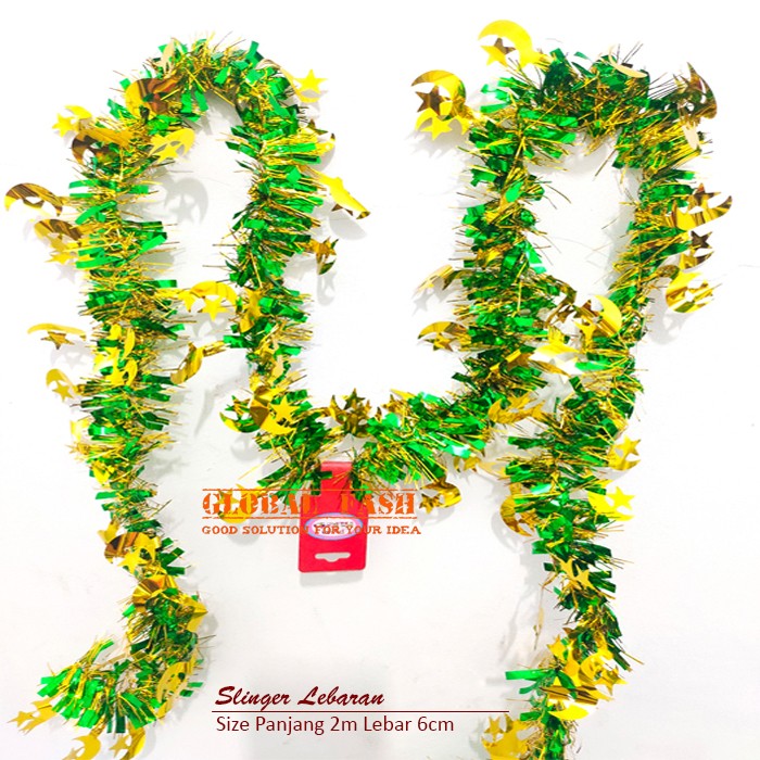 

Slinger Idul Fitri Lebaran / Tinsel Dekorasi Rumbai Parcel Lebaran - Bulan Bintang