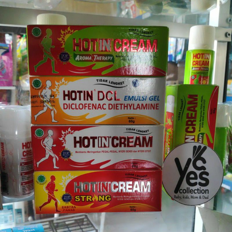 Hotin cream 60ml hot in DCL Strong Ori aroma terapi balsem obat nyeri pegal masuk angin tube botol