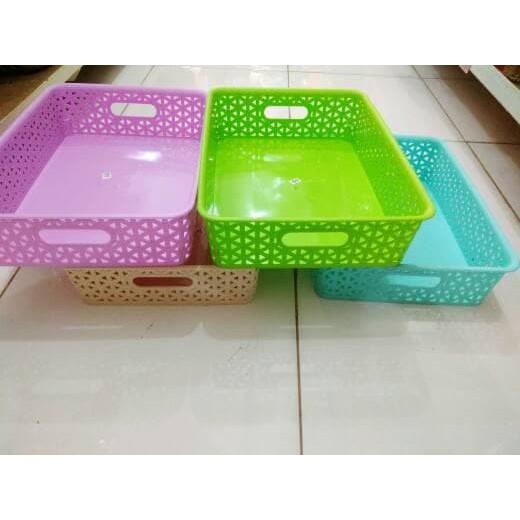 Terlaris Keranjang Plastik Kotak Serbaguna LUCKY BIRD Bagus