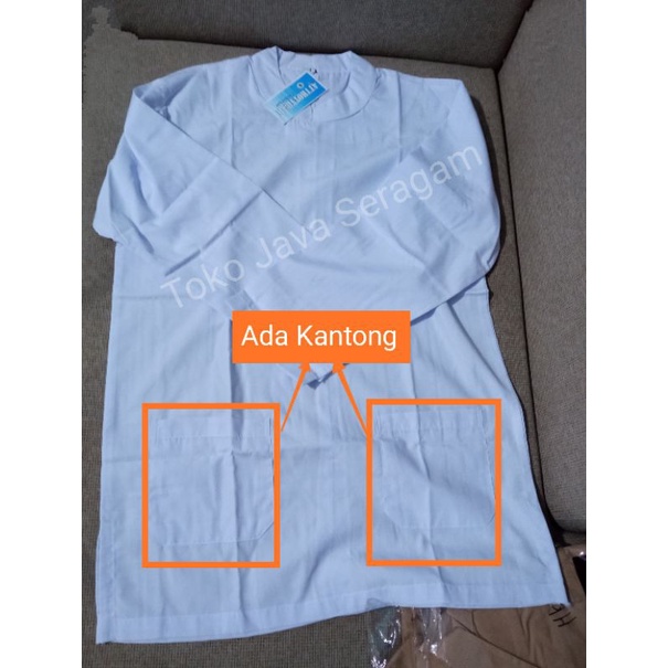 lok Seragam Baju Kurung Padang Lengan Panjang Putih Merk Atthoyyibah Anak Muslim Santri Seragam