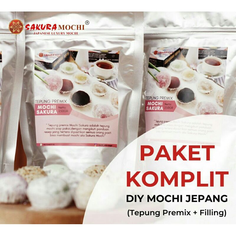 Paket komplit DIY Mochi Jepang - Tepung premix + Filling