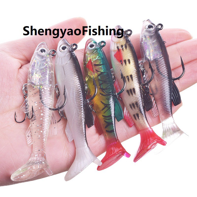 Shengyao 1Pcs New Soft Fish Umpan Pancing 8.5cm 13g Lifelike Softworm Fishing Lure Ikan Bass Bait Kail Wobbler Tackle