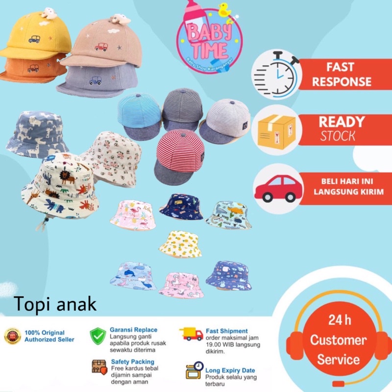 Rabbit Ear Hat Topi Anak Model Motif Gemash Topi Anak Bayi Import ala Korea lucu