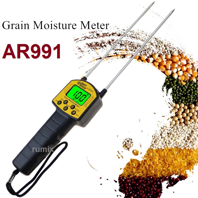 Grain Moisture Meter Pengukur Kadar Air AR991 Alat Kelembaban Kacang Gandum Jagung Beras Biji Bijian