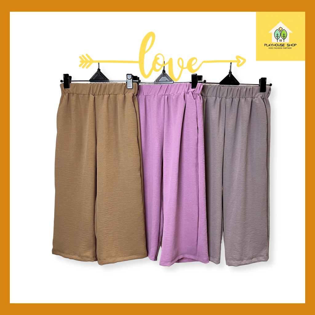 Celana Kulot Crinkle Airflow Import Anak Perempuan 7/8 umur 6-15 Tahun