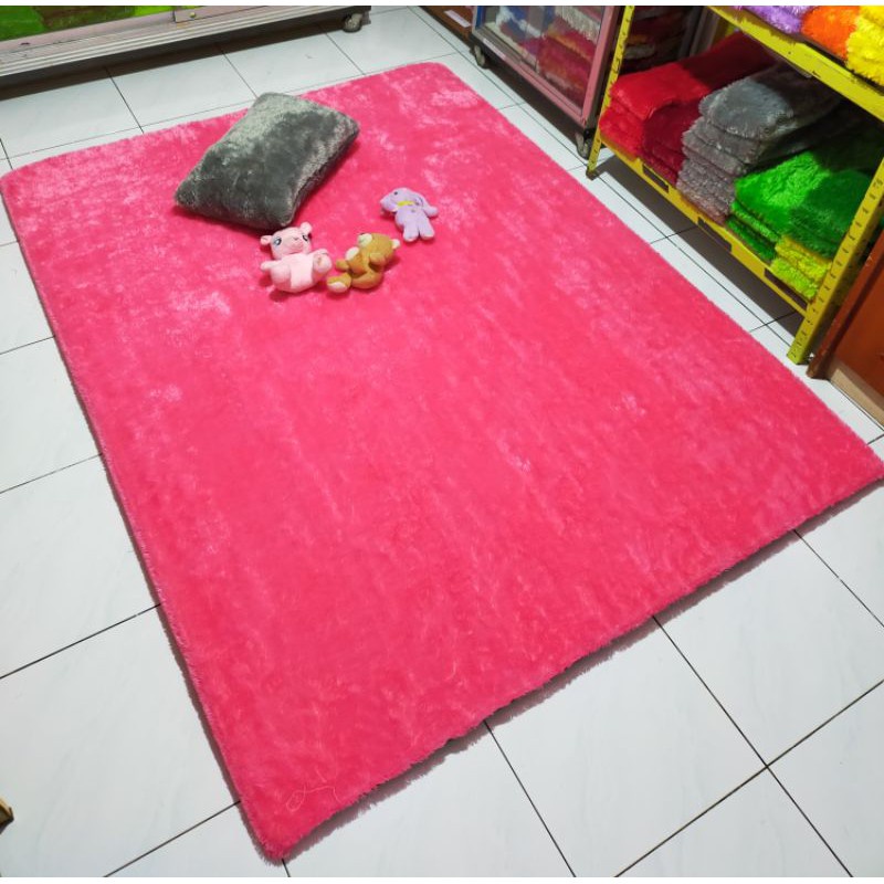 KARPET BULU RASFUR 200x150x3,5cm ANTI SLIP + BANTAL 1PCS