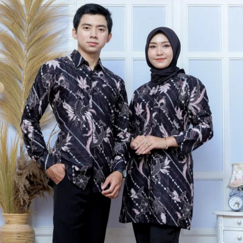 couple batik irengan original hilmi super seragam batik kantor pakaian batik pria wanita pasangan su