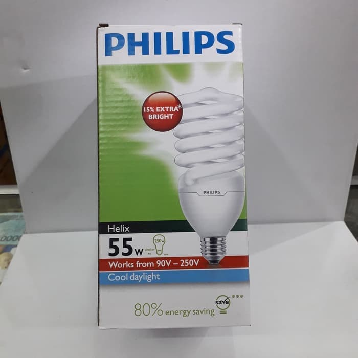 LAMPU PHILIPS TORNADO HELIX 55W 55 W 55 WATT 55WATT PUTIH