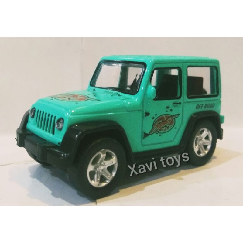 Miniatur Mobil Jeep Katana warna hijau panjang 9cm