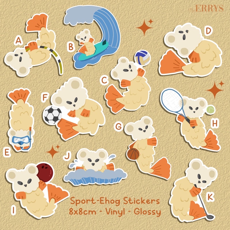

Sticker Kartun Olahraga / Sport-Ehog
