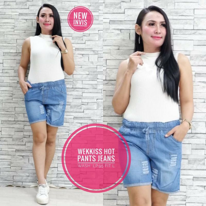 HOT PANTS RIPPED DEWASA JUMBO | WEEKKIS HOT PANTS | CELANA PENDEK JEANS JUMBO MURAH