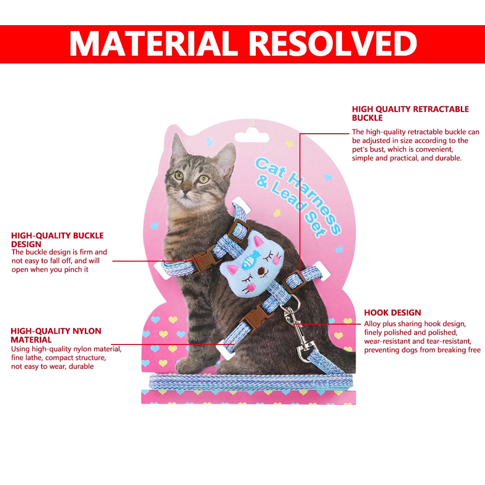 ★〓YUFeiPet〓★ Cat Leash Multicolor Dog Dog I-shaped Traction Rope  with Pet Dolls Dog Leash Cat Leash Cat Accessories Dog Accessories