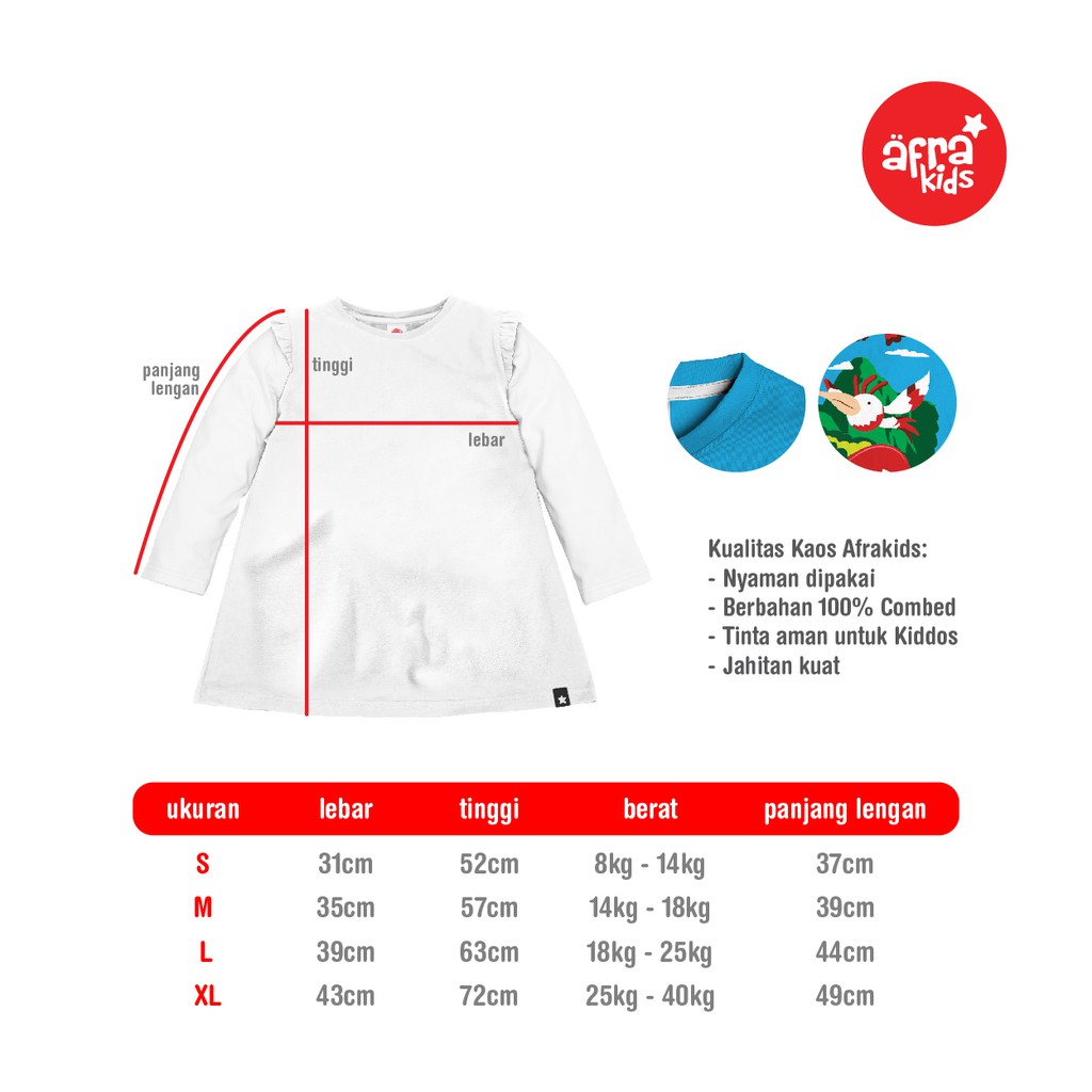 Kaos Tunik Anak Muslim Afrakids AFRA - AF295 Only Eat Halal And Good Foods