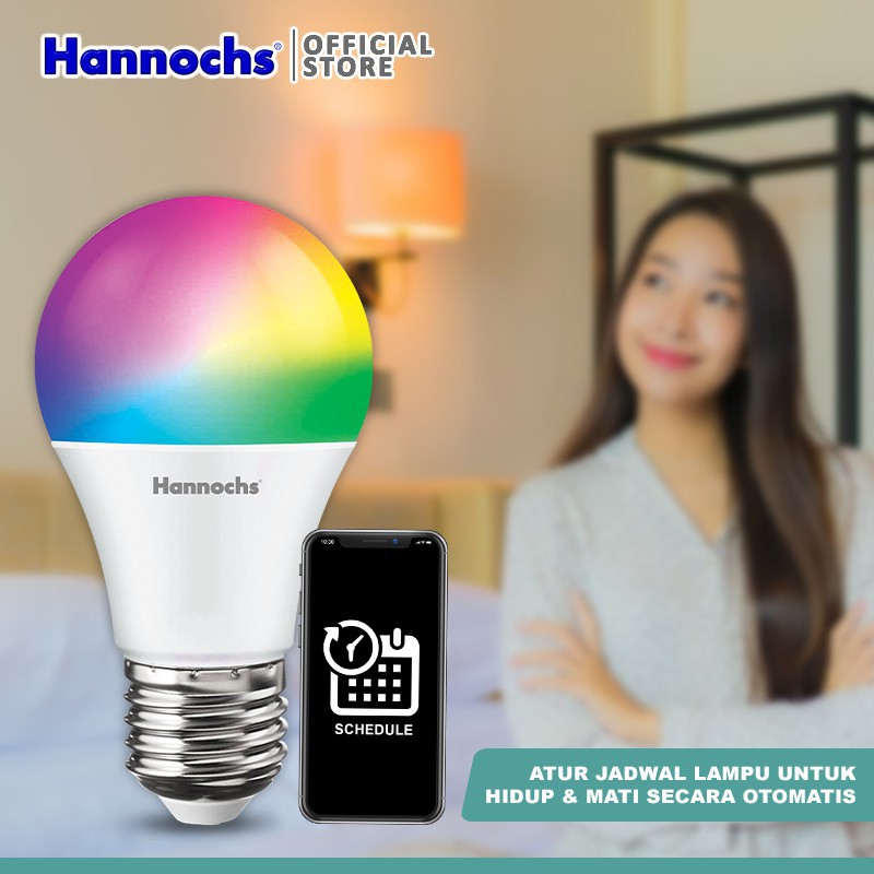 Lampu Smart LED Hannochs Futura 9 watt RGB - Lampu Wifi Warna