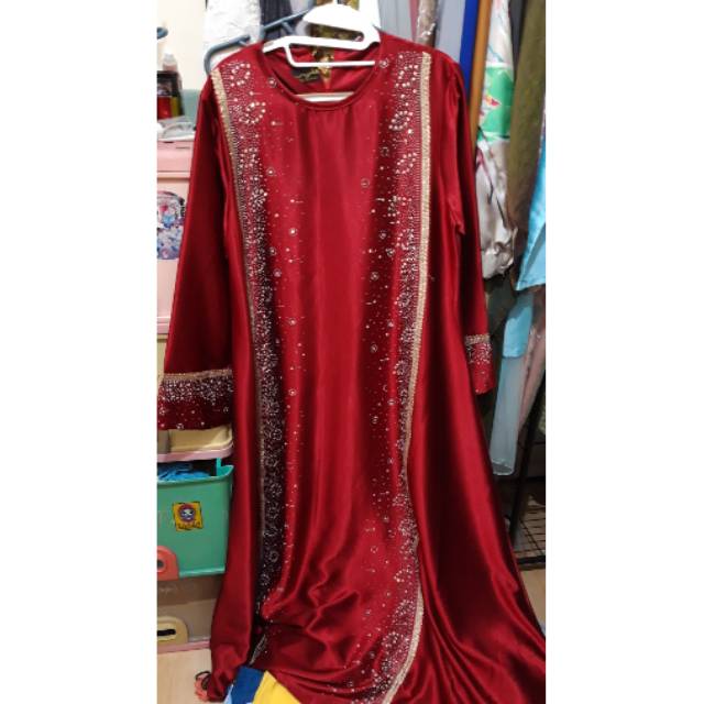 Gamis abaya premium merah maroon
