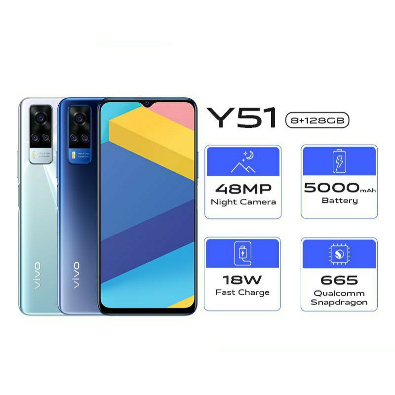 Vivo Y51 8GB 128GB Garansi Resmi Original Termurah Handphone hp Vivo y51 Baru