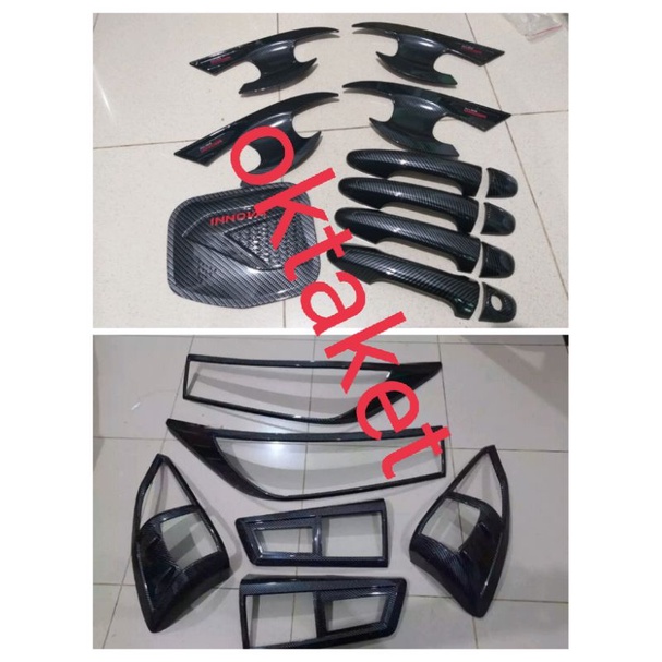 paket lengkap All new innova 2016 2020 2021 reborn garnish depan belakang outer handle tank cover full carbon