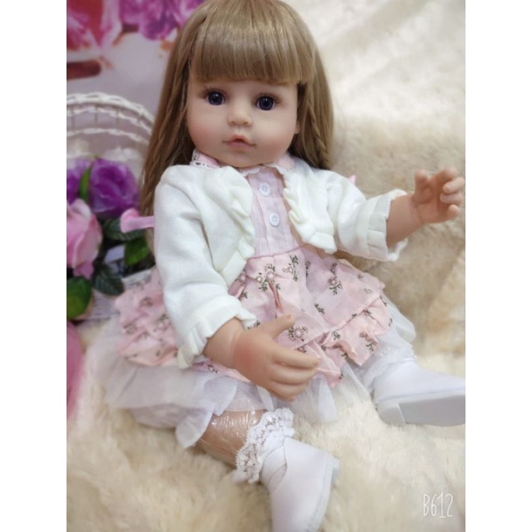 Ready depan Boneka Reborn Bayi Full Silikon 55 cm Jumbo Premium Bisa Mandi Mewah Cantik