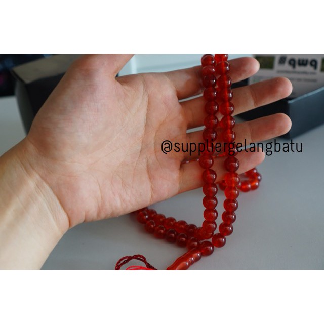 tasbih batu RED GARNET 99 butir premium tasbeh manau alam akik aksesoris bahan craft kerajinan