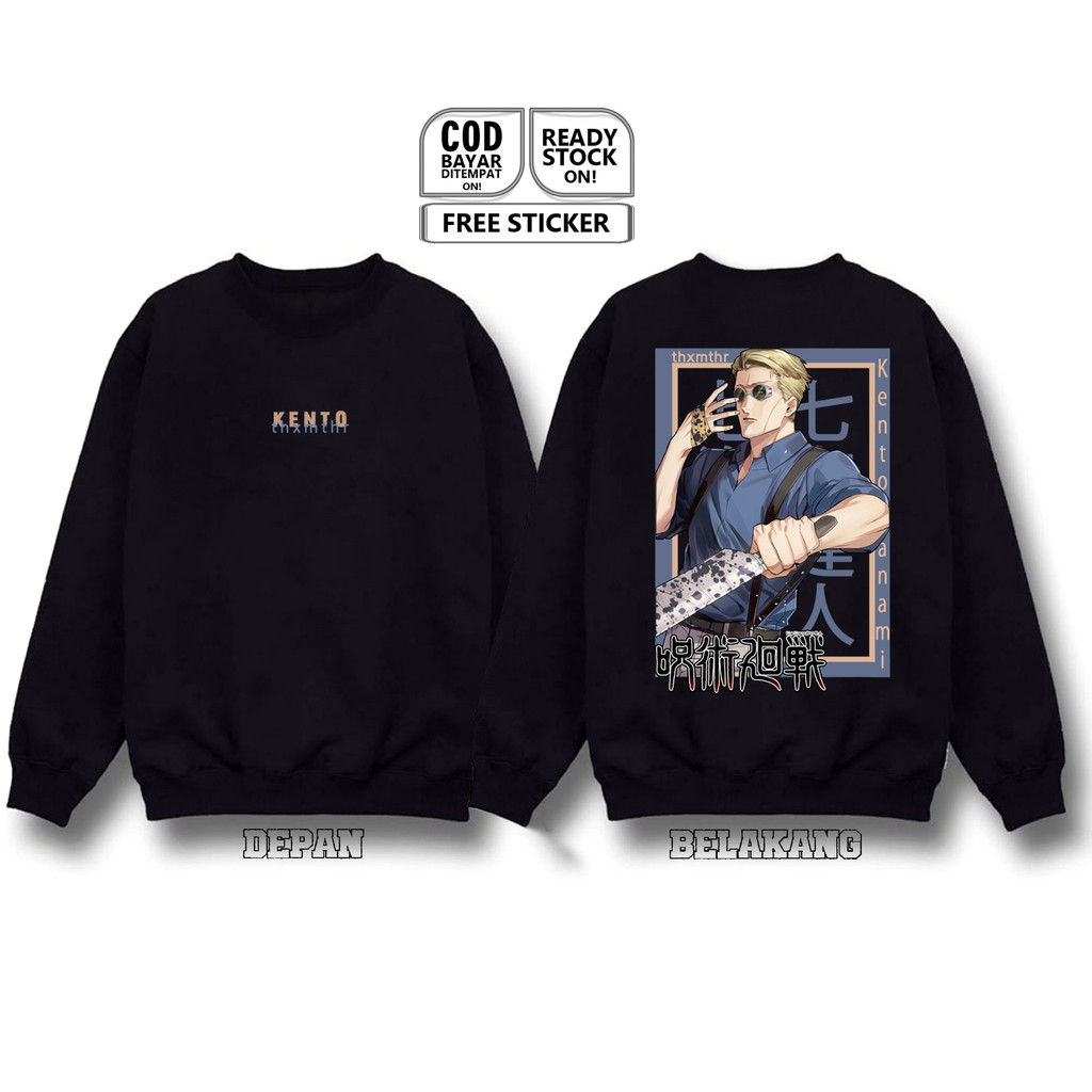 SWEATER CREWNECK NANAMI KENTO JUJUTSU KAISEN ANIME MANGA BAJU JEPANG SATORU GOJO ITADORI YUJI SIGN