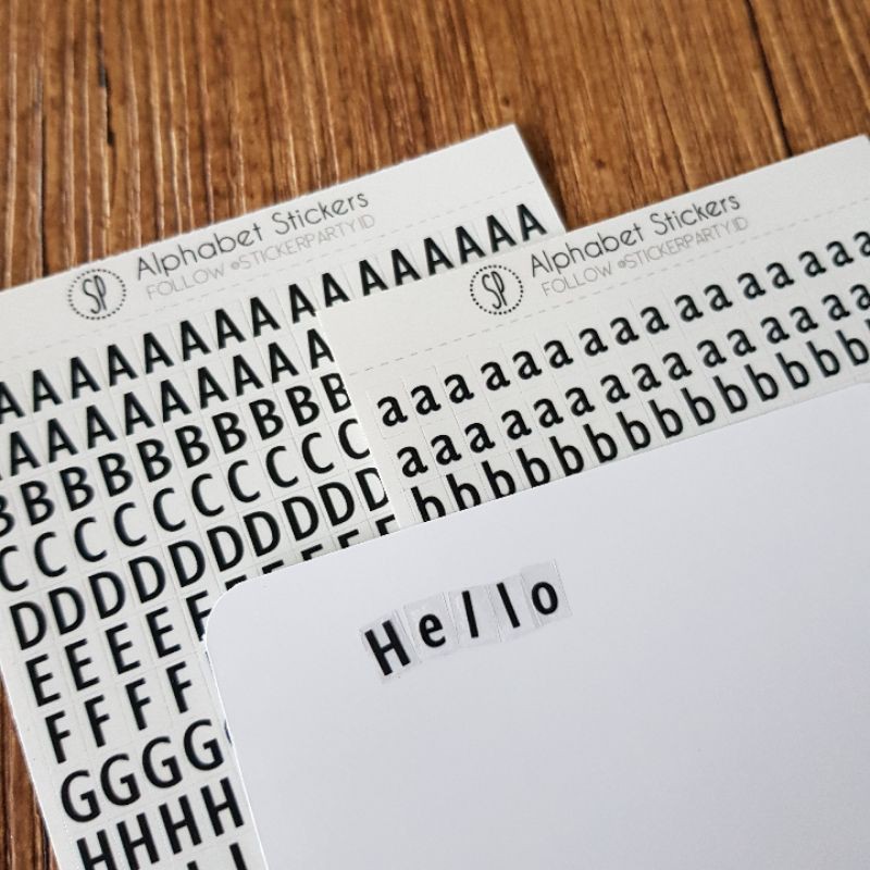 

Stiker Huruf Abjad Alfabet Balok Huruf Besar Kecil Hitam Putih Transparan Label Nama DIY FT45 FT46