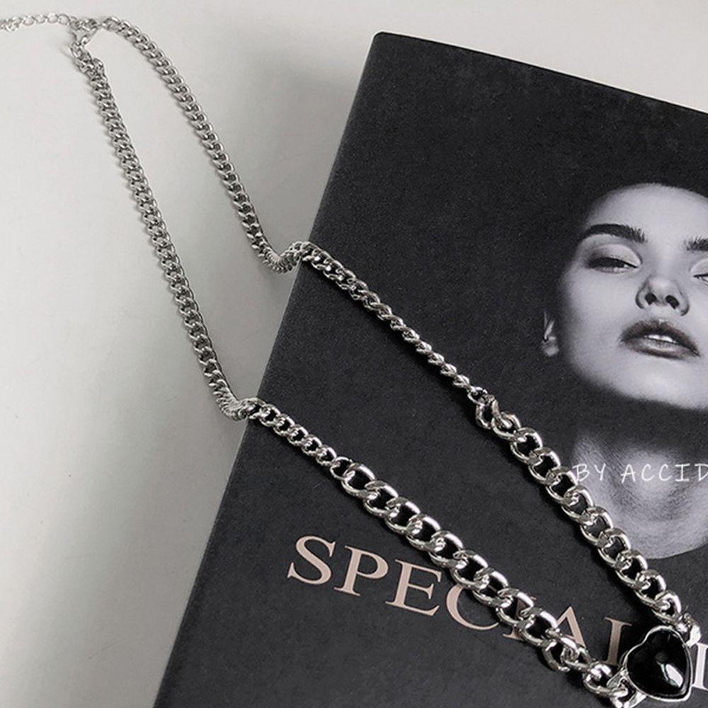 Mxbeauty Kalung Wanita Vintage Sederhana Hati Punk Keren Choker Gaya Korea Necklace