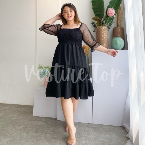 Smoke | Baju Sabrina | Dress Sabrina Full Karet | Dress Wanita korea | Dress Pesta | Dress Jumbo | D