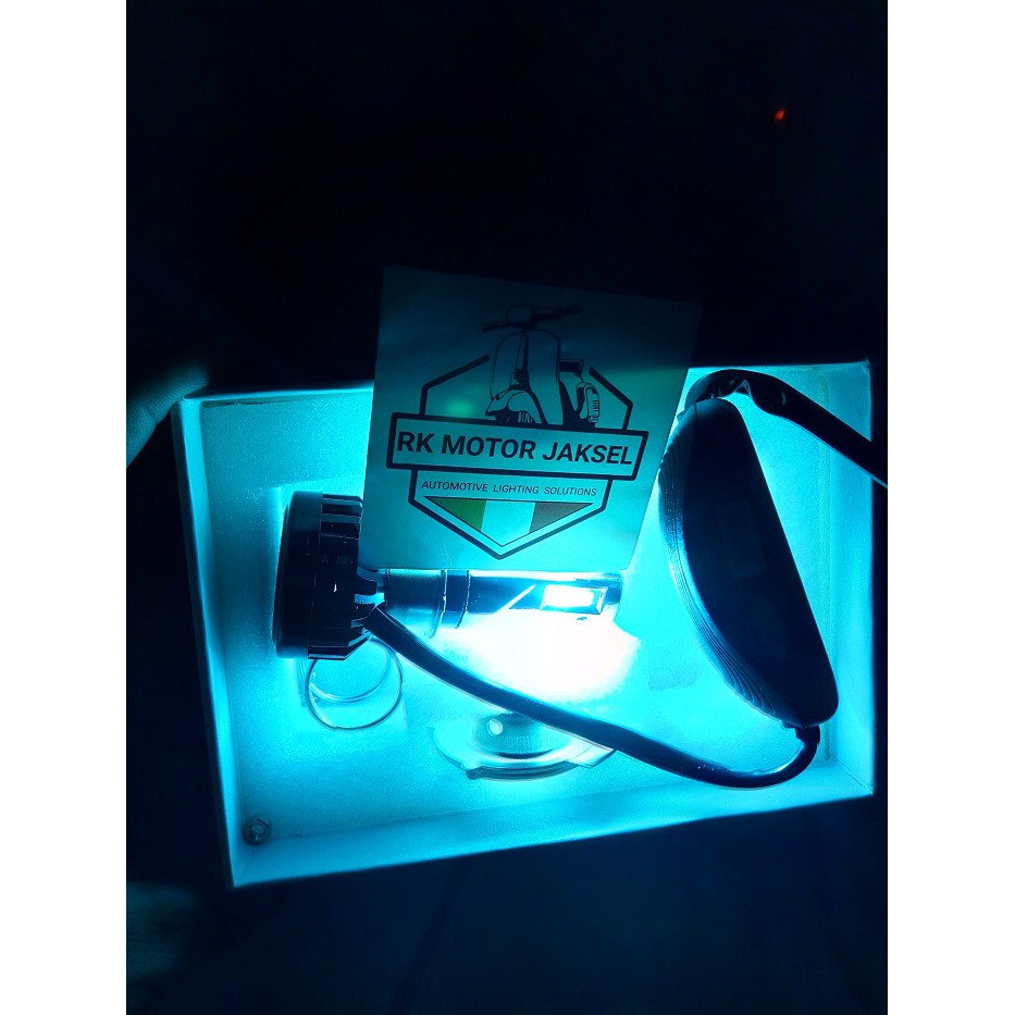 lampu led utama motor 6 sisi ice blue ada kipas pendingin original luminos superbright garansi