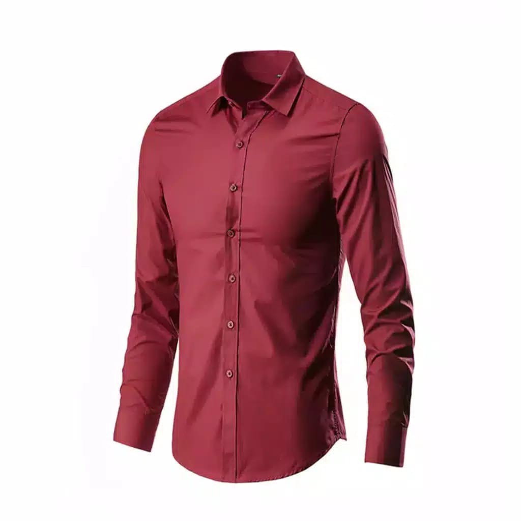 topfashion KEMEJA FORMAL PRIA  POLOS LENGAN PANJANG 4 WARNA/HEM PRIA LENGAN PANJANG JUSMAN