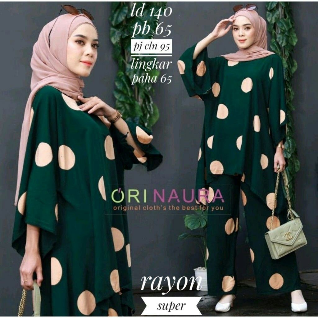 Baju Wanita One set Sintia Batwing Baju Tidur Waka Waka Jumbo Setelan Celana Kulot Big Size Fashion Batik Wanita Terbaru