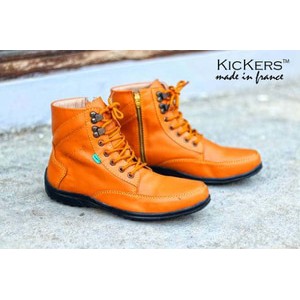 sepatu boots pria kickers ziper resleting high original premium 3 warn