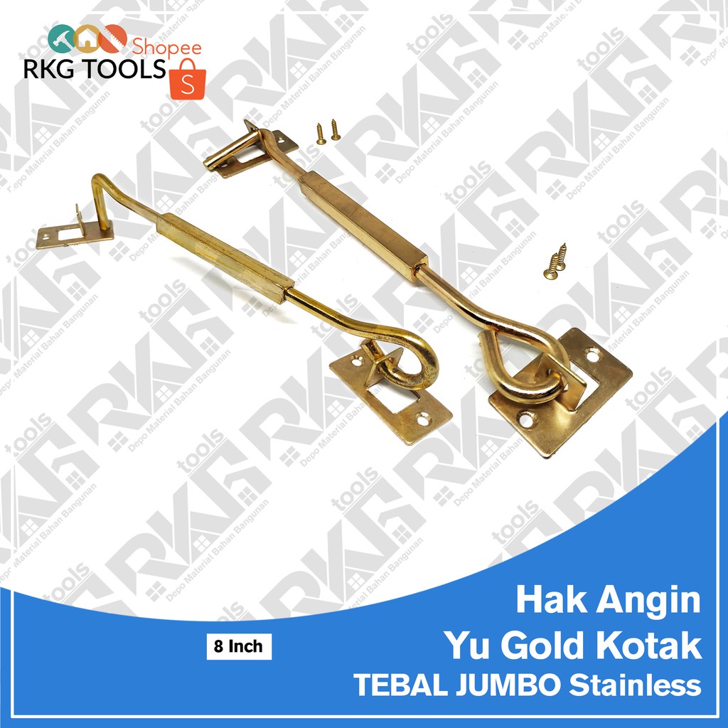 Hak Angin Yu Gold Lamskar Kotak TEBAL JUMBO Stainless l Penahan Cantolan Pengait Jendela