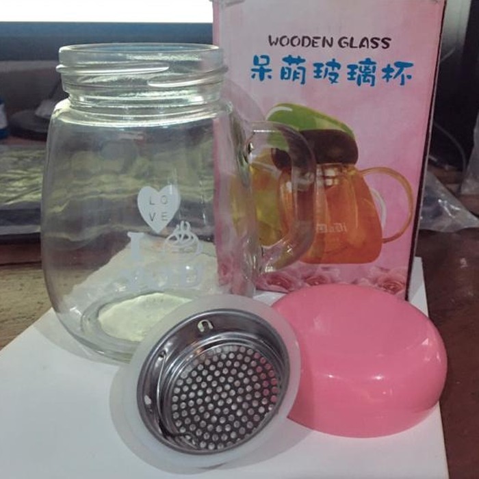 MUG MINUM MODEL JAMUR/ MUG SARINGAN/ MUG TEH/ GELAS BENING SARINGAN